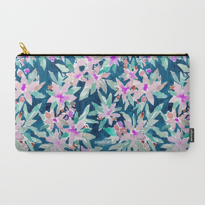 LET GO Tropical Watercolor Floral Pouch by Barbarian
