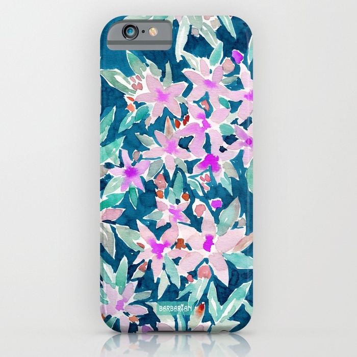 LET GO Tropical Watercolor Floral Phone Case by Barbarian