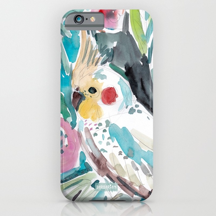 Parasol the Cockatiel Phone Case by Barbarian