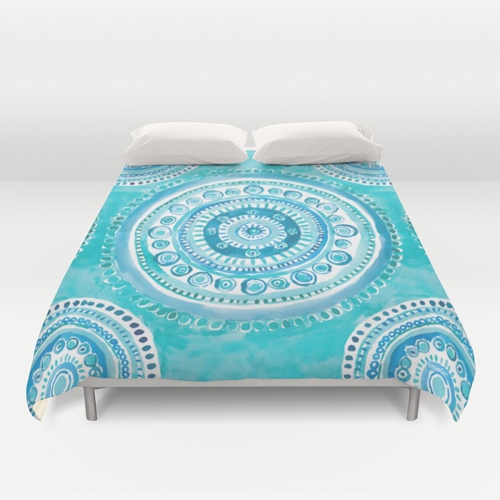 PEARLS OF WISDOM Mermaid Mandala Duvet Cover by Barbarian