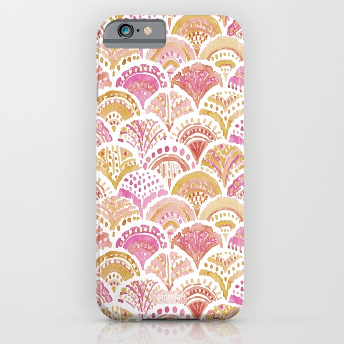 Sunset MERMAID DAYDREAMS Watercolor Scales Phone Case by Barbarian