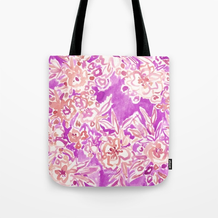 TROPICAL FLAIR Pink Floral Tote by Barbarian