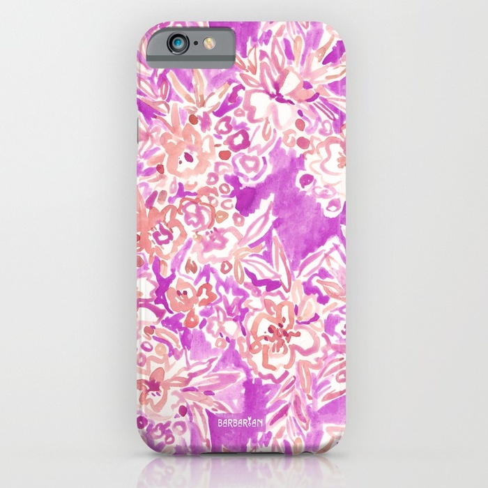 TROPICAL FLAIR Pink Floral Phone Case by Barbarian