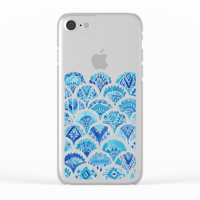 AZTEC MERMAID Tribal Scallop Pattern Clear Phone Case by Barbarian