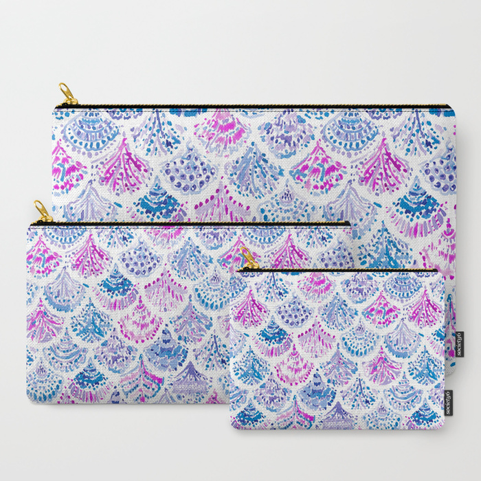 OCEAN PROTECTRESS Lavender Mermaid Scales Zip Pouches