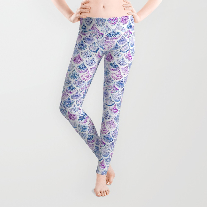 OCEAN PROTECTRESS Lavender Mermaid Scales Leggings