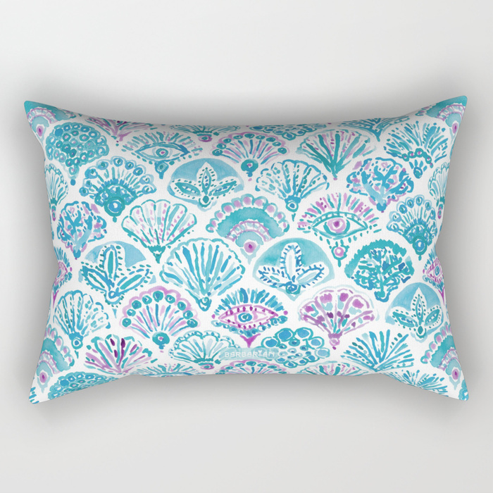 OMNISCIENT MERMAID All-Seeing Eye Scallop Lumbar Pillow