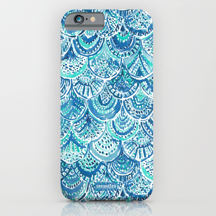 SPLASH Blue Watercolor Mermaid Scales Phone Case