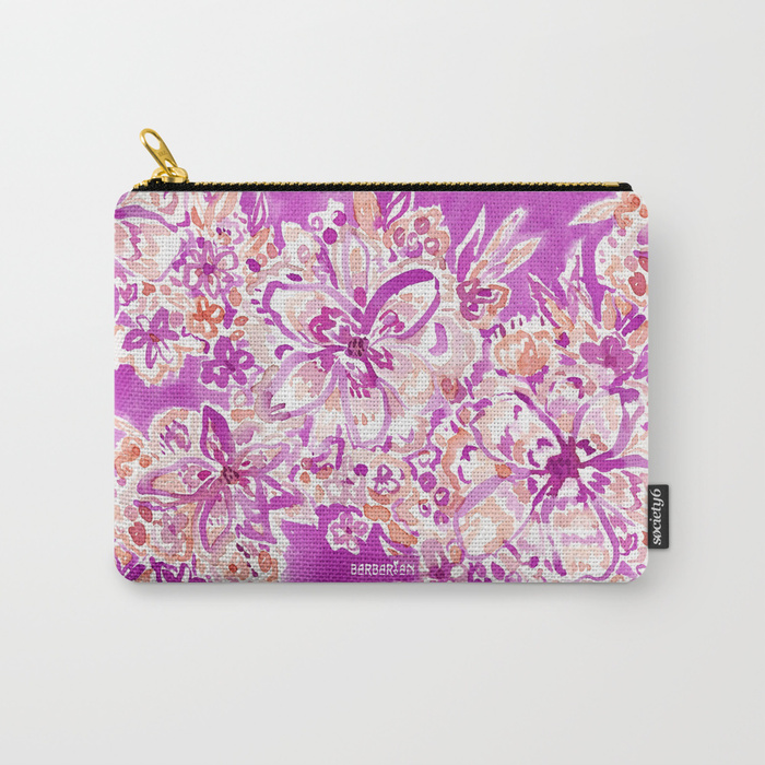 GOOD VIBES Wild Watercolor Floral Zip Pouch