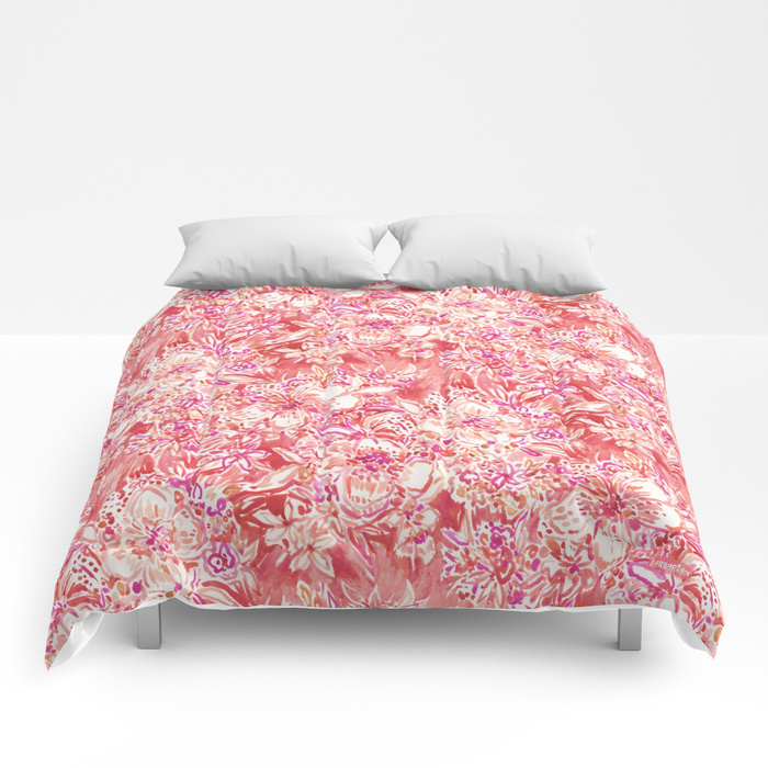 HAWAIIAN PUNCH Red Wild Hibiscus Floral Comforter