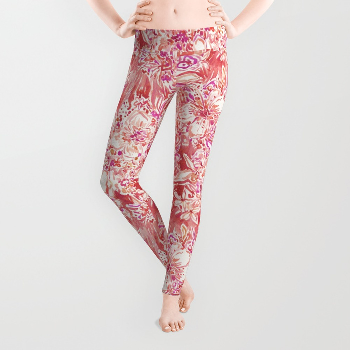 HAWAIIAN PUNCH Red Wild Hibiscus Floral Leggings