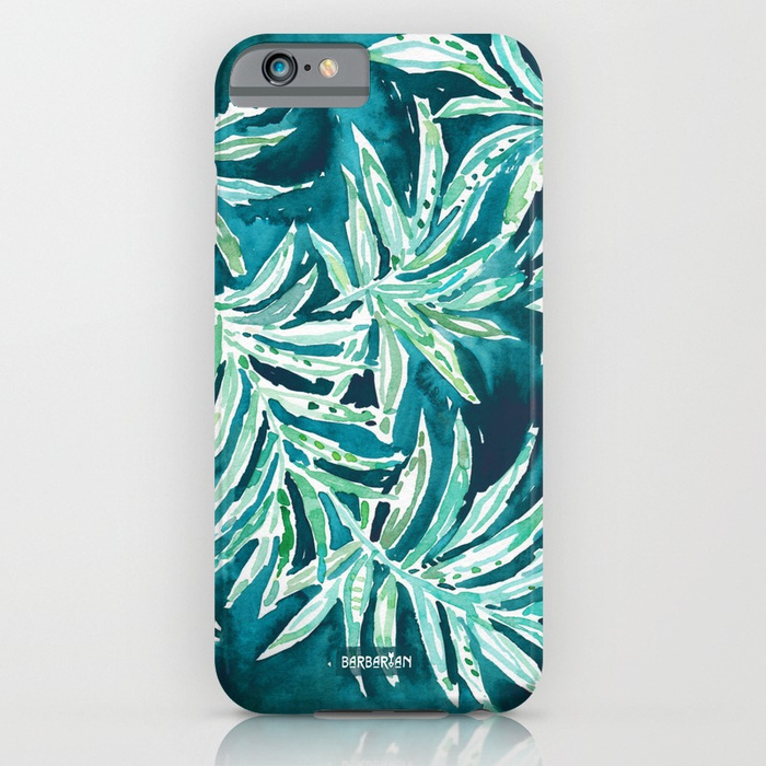 SANTA CRUZIN' Navy Tropical Palm Leaves Phone Case