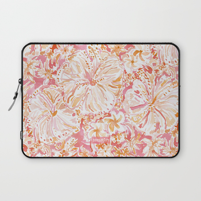ALOHA STATE Tropical Watercolor Floral Laptop Sleeve