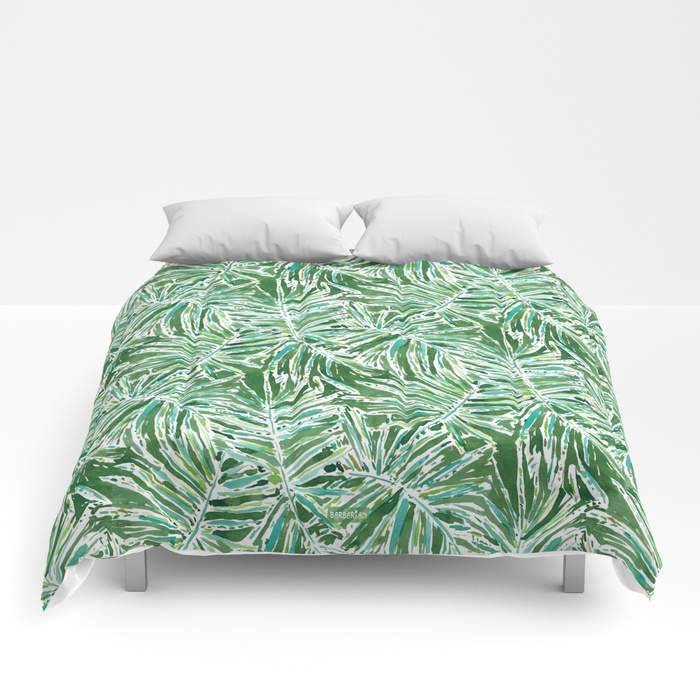 PALMY AND 85 Green Tropical Palm Comforter