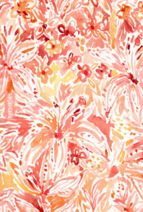 LILY LUST Peach Painterly Floral – BARBARIAN by Barbra Ignatiev | Santa