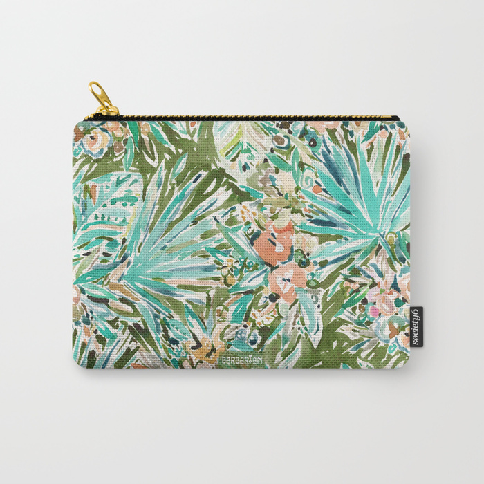 FAN OUT Tropical Palmetto Floral Pouch