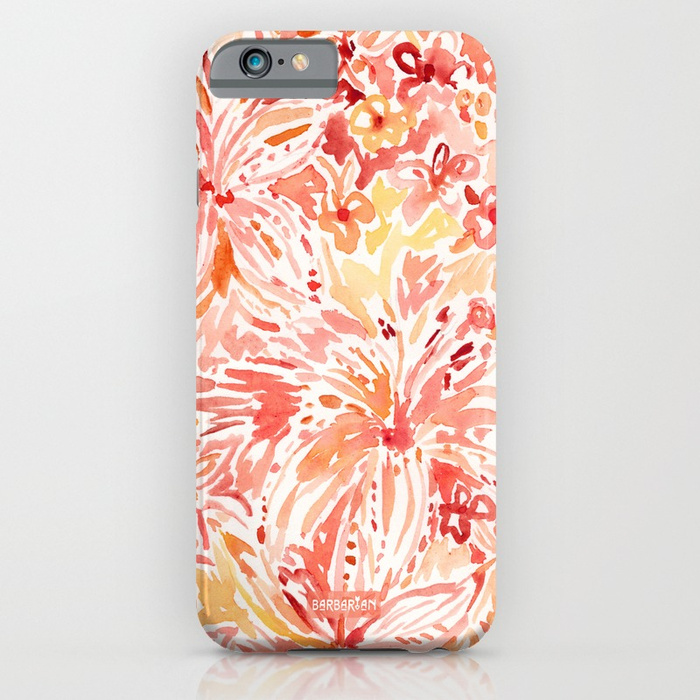 LILY LUST Peach Painterly Floral Phone Case
