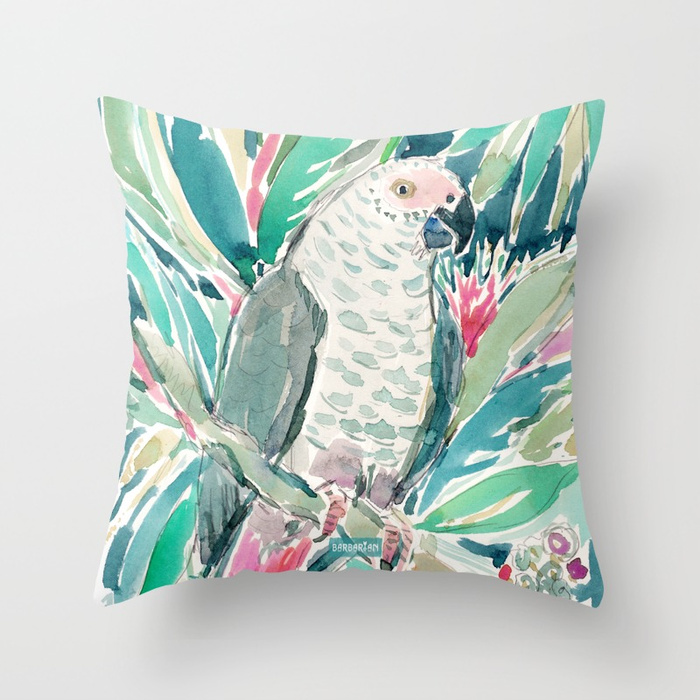 CONGO the African Grey Parrot Throw Pillow