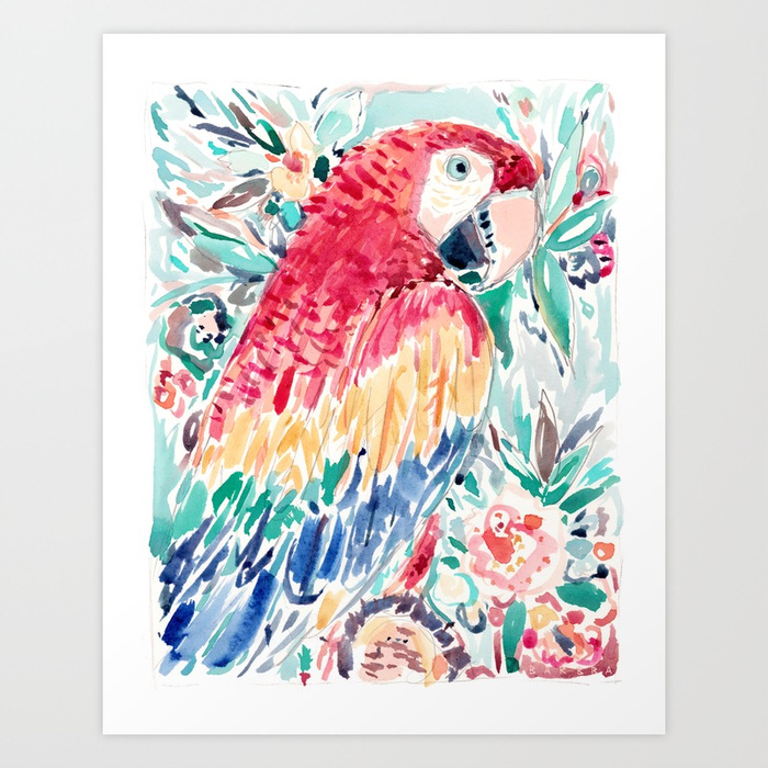 DONROY the Scarlet Macaw Art Print