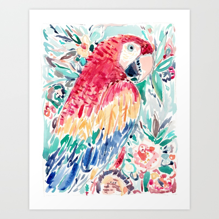 DONROY the Scarlet Macaw Art Print
