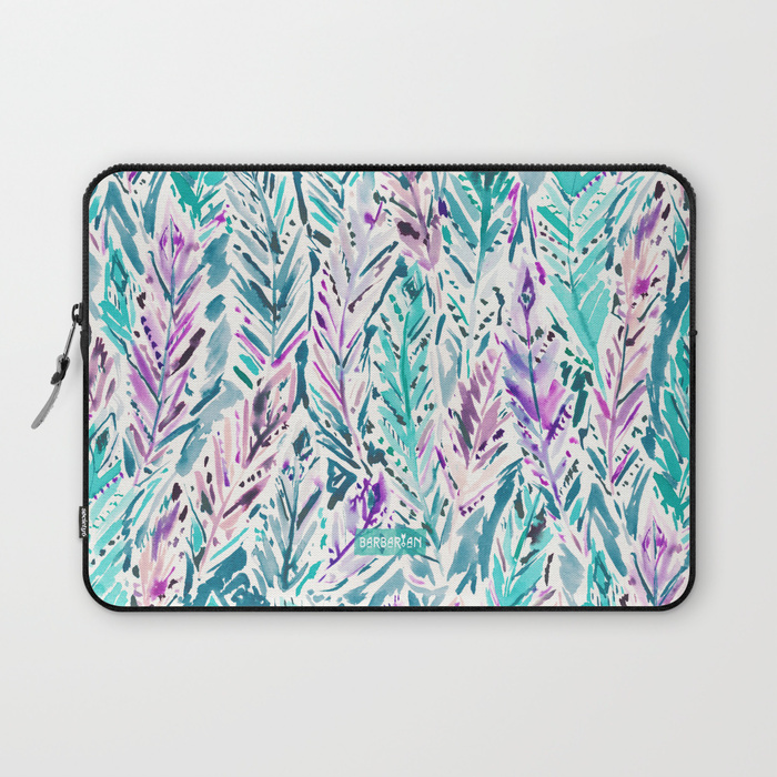 FREE FEELINGS Boho Watercolor Feathers Laptop Sleeve