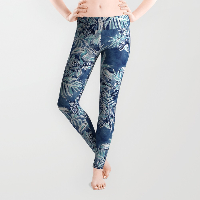 TOUCAN PLAN Indigo Tropical Leggings