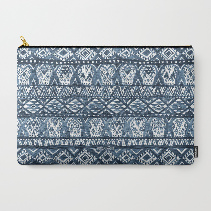 Indigo AZTECHIE Aztec Skull Print Zip Pouch