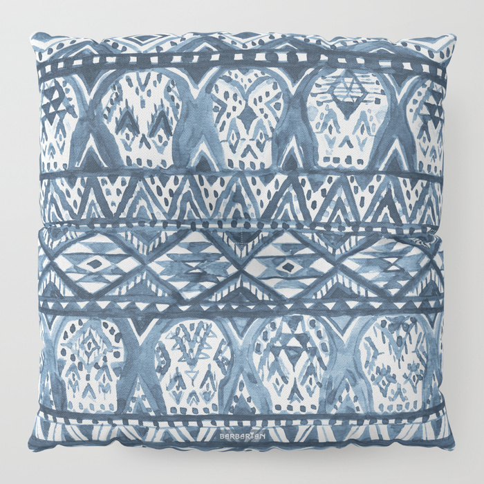 Indigo AZTECHIE Aztec Skull Print Floor Pillow