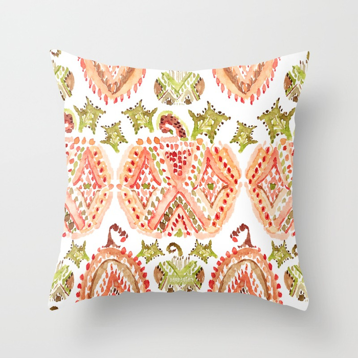 PUMPKIN SPICE Boho Watercolor Pillow
