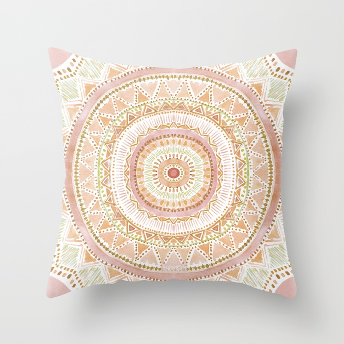 BIG LOVE Rose Gold Mandala Pillow 