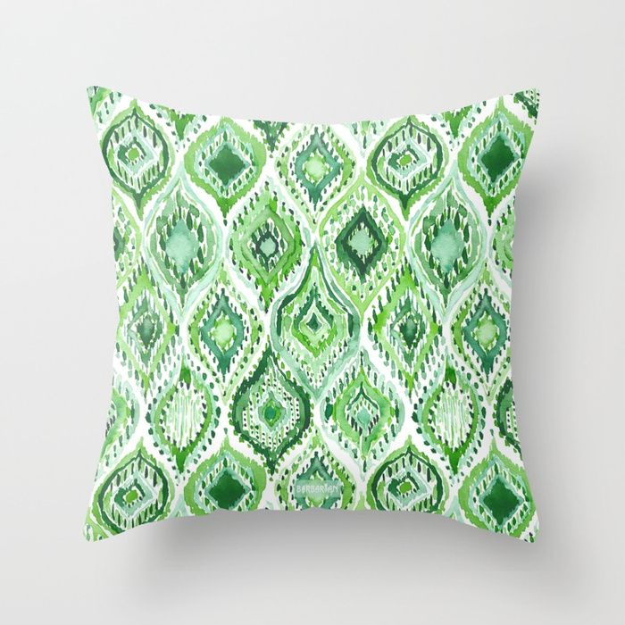 FROM WITHIN Green Moroccan Ogee Pillow