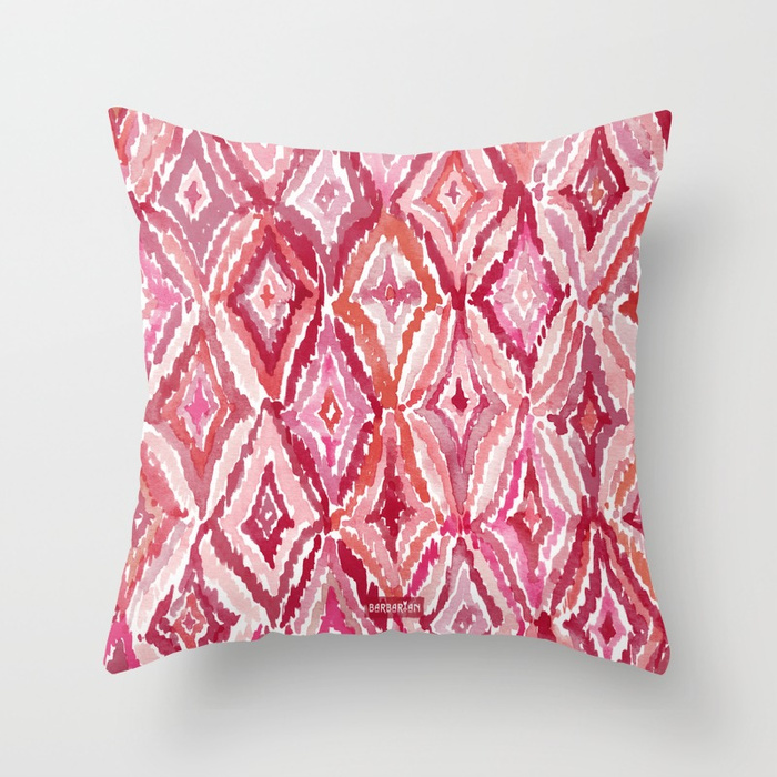  Red BRIGHT LIKE A DIAMOND Moroccan Print Pillow