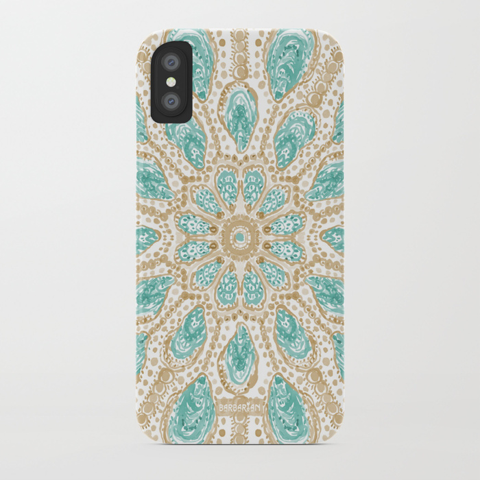 MMMOYSTERS Gold-Rimmed Oyster Mandala Phone Case