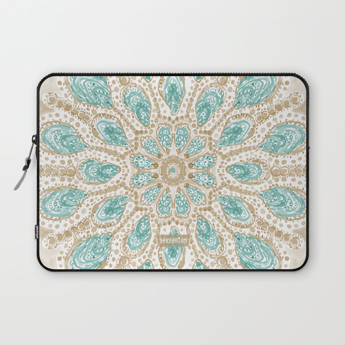 MMMOYSTERS Gold-Rimmed Oyster Mandala Laptop Sleeve