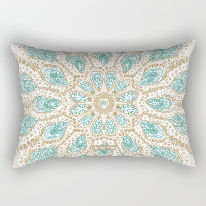 MMMOYSTERS Gold-Rimmed Oyster Mandala Decor Pillow