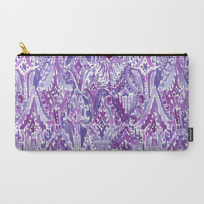 DROPS OF WONDER Ultra Violet Ikat Tribal Pouch