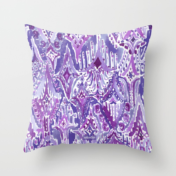 DROPS OF WONDER Ultra Violet Ikat Tribal Pillow 