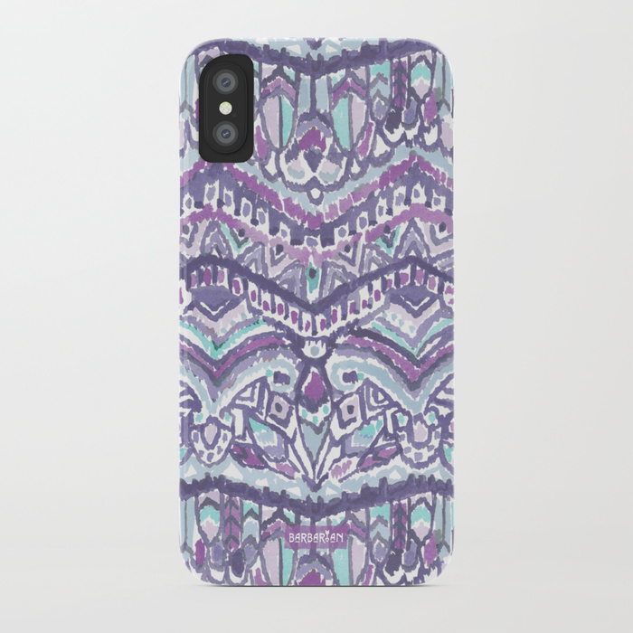 BARBARIAN TRIBE Mystic Winter Purple Ikat Tribal Phone Case