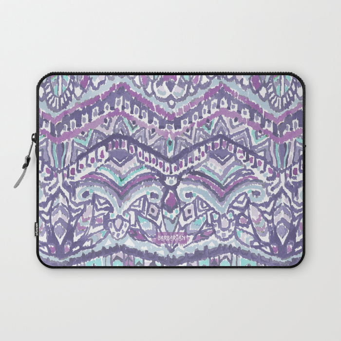 BARBARIAN TRIBE Mystic Winter Purple Ikat Tribal Laptop Sleeve
