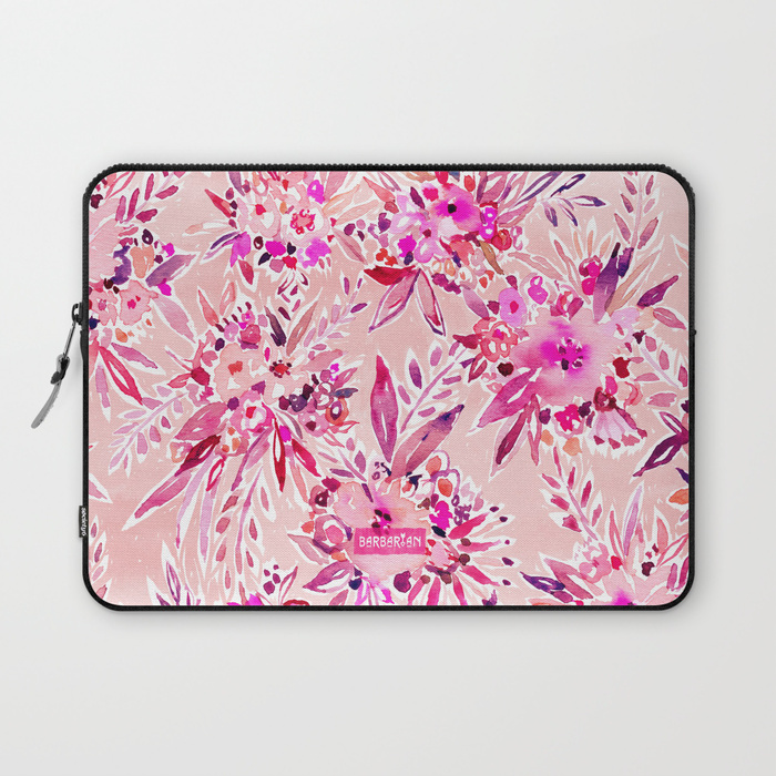 GIMME THAT Pink Wild Floral Laptop Sleeve