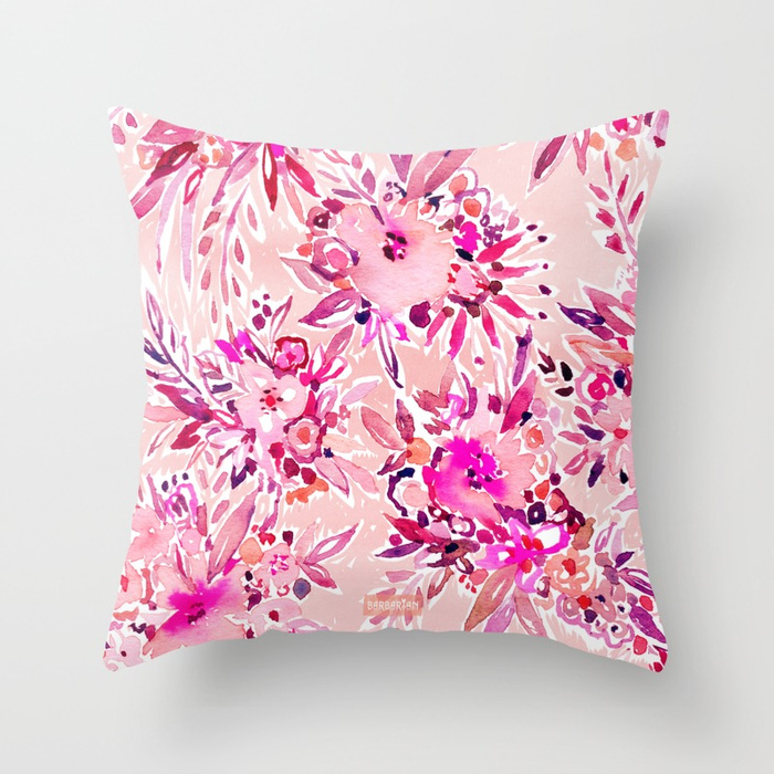 GIMME THAT Pink Wild Floral Pillow