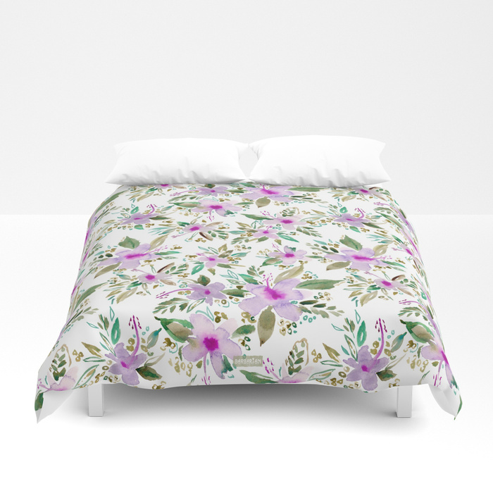HIBISCUS DANCE Tropical Pink Floral Duvet