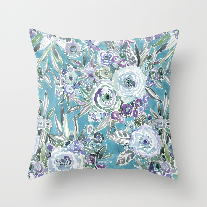 MAUI MINDSET Mystic Aqua Floral Pillow