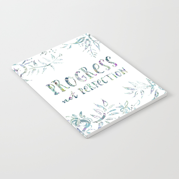 PROGRESS NOT PERFECTION Inspirational Quote Notebook