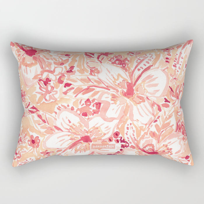 HIYA HIBISCUS Tropical Floral Lumbar Pillow