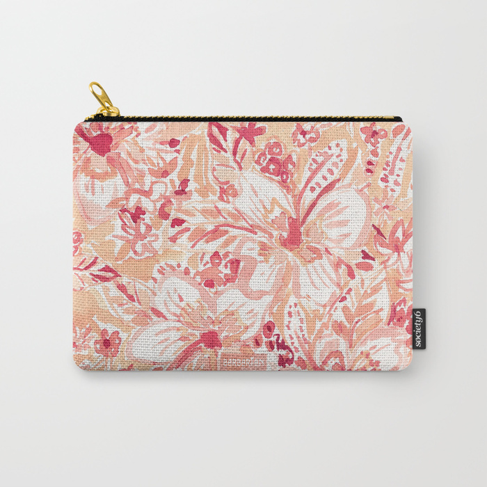 HIYA HIBISCUS Tropical Floral Zip Pouch