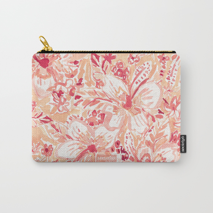 HIYA HIBISCUS Tropical Floral Zip Pouch