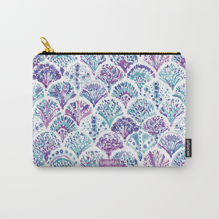 CORAL CAMO Mermaid Fish Scales Pattern Pouch