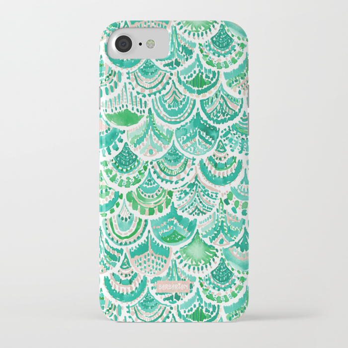 VENUS DE MER Green + Blush Mermaid Scales Phone Case