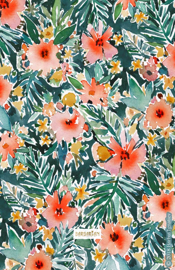 TROPICAL SNEEZE Watercolor Floral